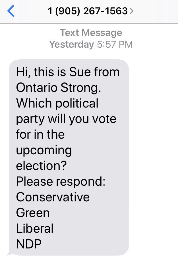 PamDamoff's tweet photo. How did you get my number, Sue? And who the heck is Ontario Strong?  Is that code for #CPC 

You seem to have my friend’s number too. She blocked your number. 😡 https://t.co/QBbfIl1qhI
