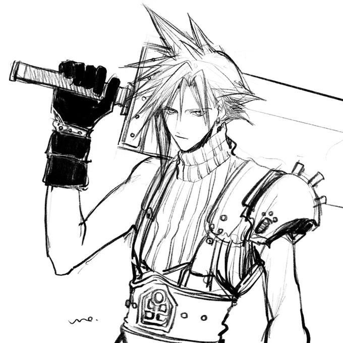 クラウド(線画)#ff7 