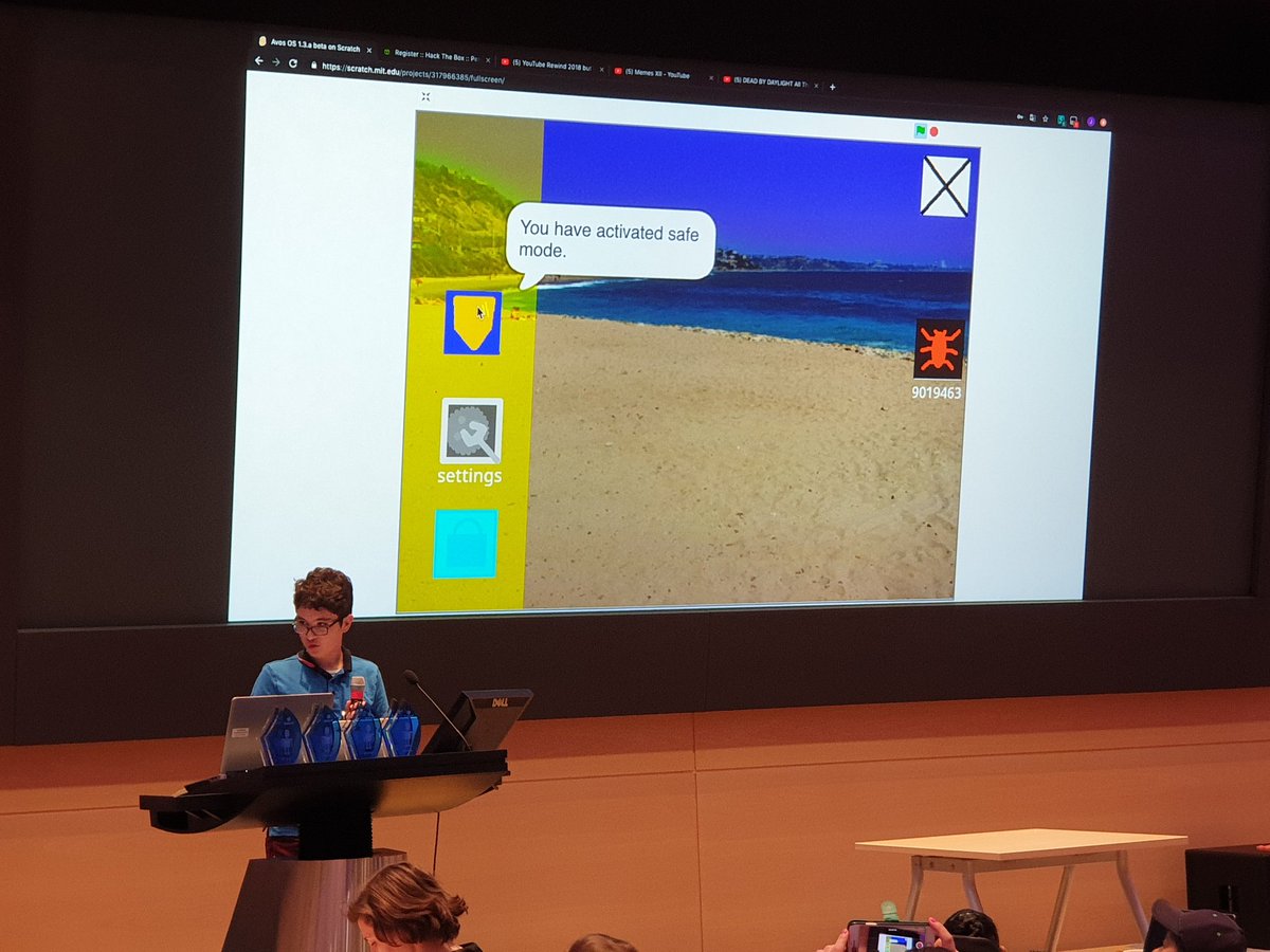CoderDojoZH's tweet image. And now we have an operating system in Scratch with an antivirus. In case there is a virus on your computer. There is even a working snake game on it. #zurichinnovates #becool
