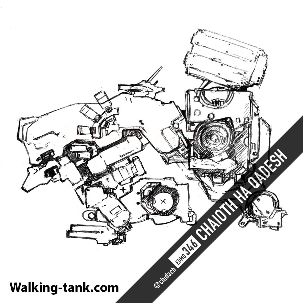 트위터의 ちだっち 님 Chaioth Ha Qadesh カイオト ハ カドッシュの サイドビューラフ画の模写です こう見ると本体構造もなんとなくわかりますが それでもかなり複雑な作りになってるのは確かですw 346 365 まいにちメタルギア Everydaymetalgear