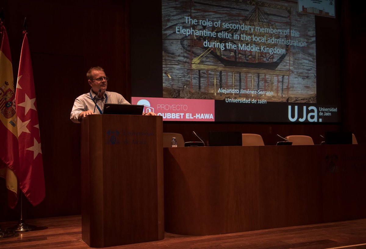 amoralesrondan's tweet photo. @CREgyptology 2019 @UAHes counted with Spanish senior scholars and fieldwork directors: here Juan Carlos Moreno (@CNRS @LettresSorbonne), JiménezSerrano (@ujaen @QubbetelHawa), PérezDie (@MAN) & MartínFlores (@templodebod). #CRE2019 @IAEgyptologists @EES @MKTP @ARCENational https://t.co/9pY0C0pLgs