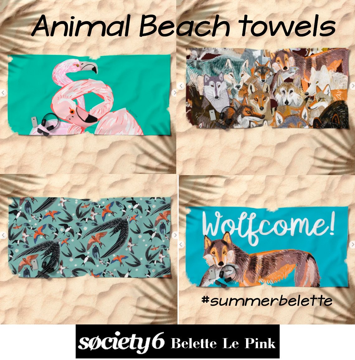 BeletteLePink's tweet photo. Enjoy the #beach #towels in this #summer ☀️☀️☀️
Today 25% OFF on my @society6
#animals #wolves #weasels by @BeletteLePink
#summerbelette #lifestyle #fashionistas #wolf #flamingo #sun #sunnyday #society6 #belettelepink #design #discount #shopping
https://t.co/n4nlJZ8ebb https://t.co/HayFhhPizb