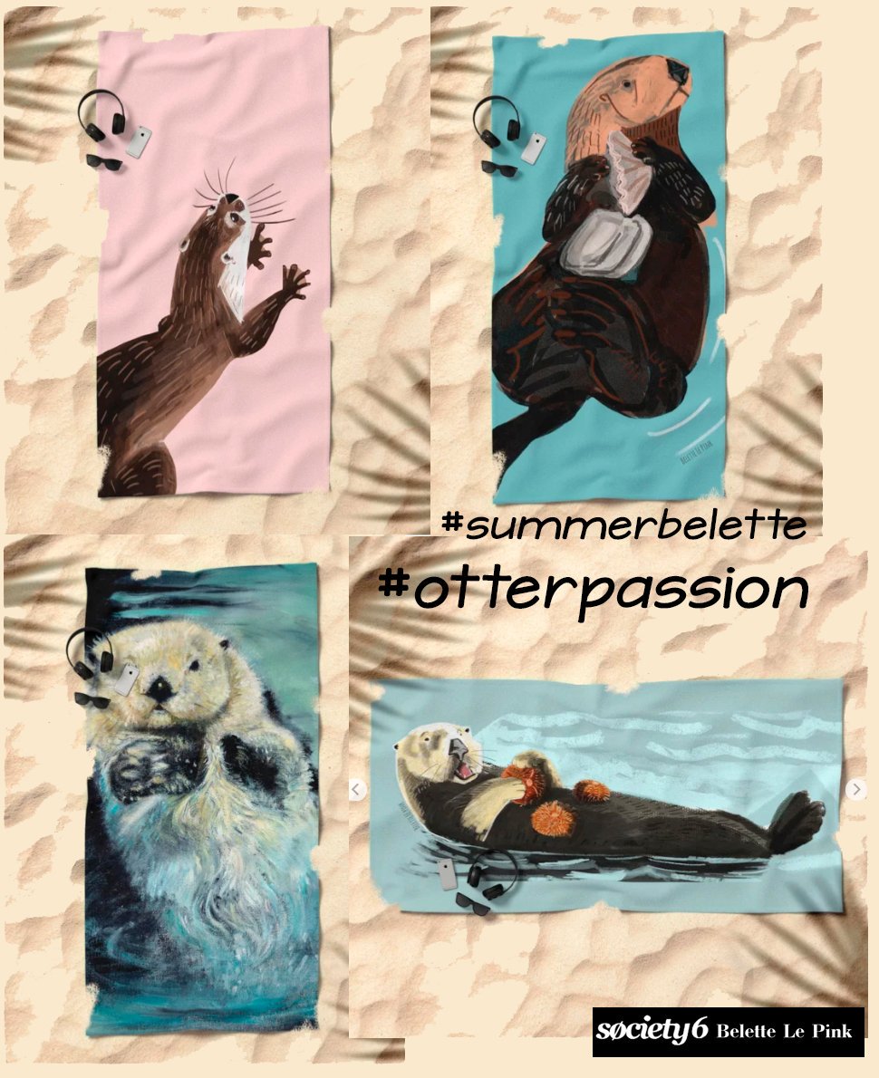 BeletteLePink's tweet photo. Enjoy the #beach #towels in this #summer ☀️☀️☀️
Today 25% OFF on my @society6
#animals #wolves #weasels by @BeletteLePink
#summerbelette #lifestyle #fashionistas #otter #seaotter #sun #sunnyday #society6 #belettelepink #design #discount #shopping
https://t.co/n4nlJZ8ebb https://t.co/Fu9EwxNUUK
