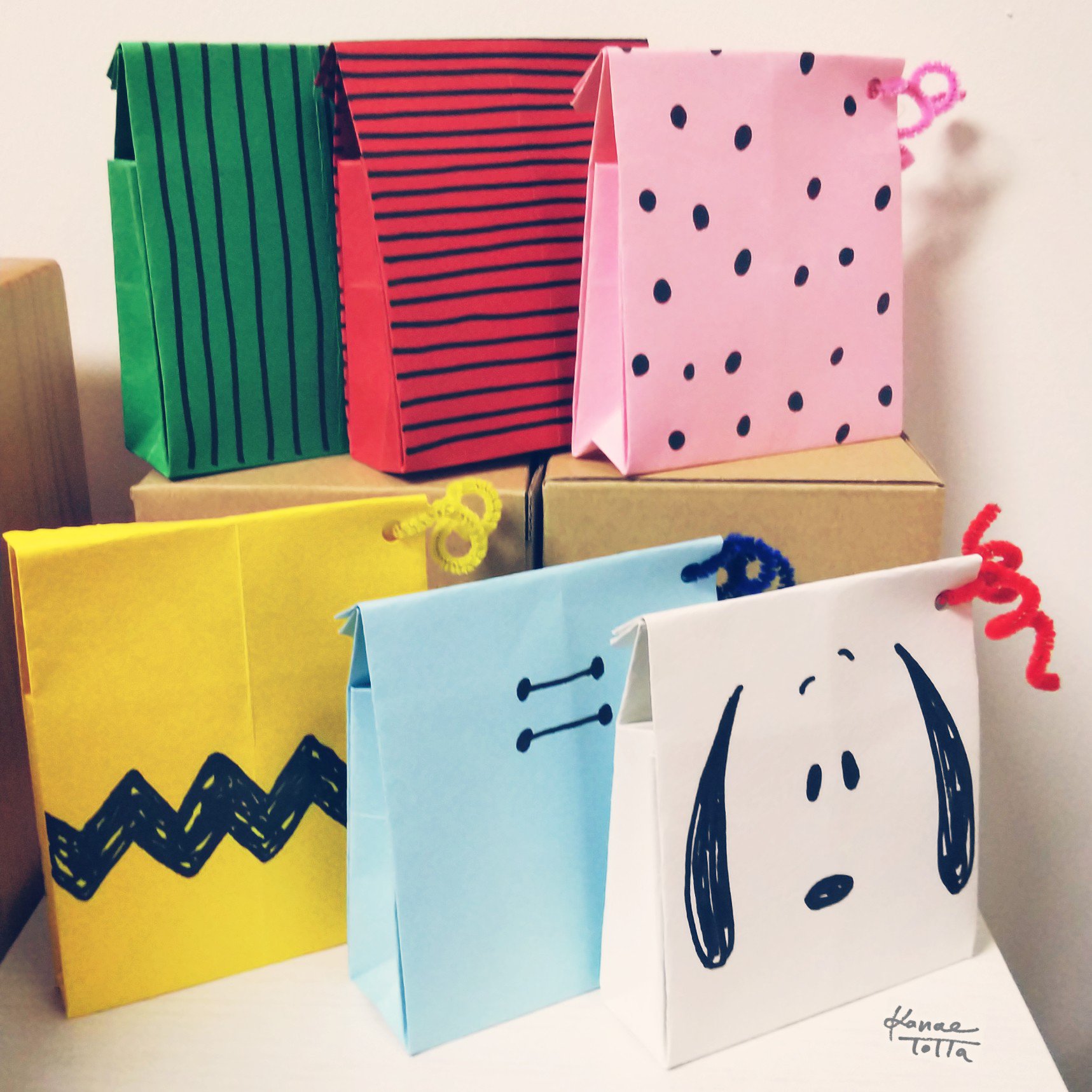 かなーぶらうん Peanuts手作り簡単ラッピング Peanuts Snoopy スヌーピー T Co Msbyl8bl5t Twitter
