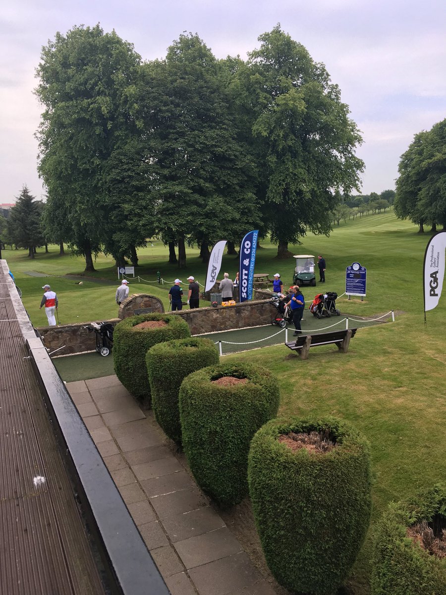 PGAScotland's tweet photo. Busy weekend for #PGAScotland tournament team and players with the second pro-am of the weekend taking place today @Drumpellier_GC @drumpyproshop #greattobebackhere https://t.co/6GiBJuFogE