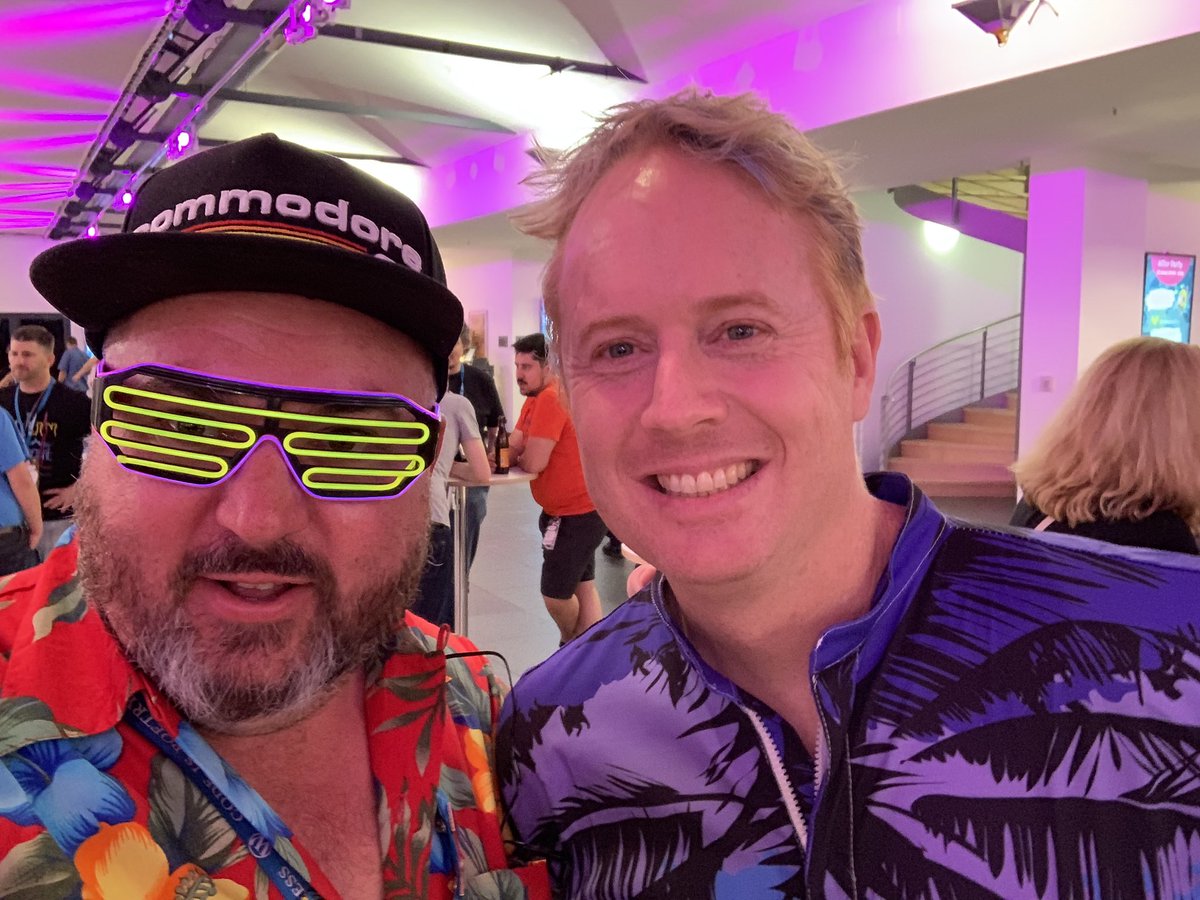 didgeroo's tweet photo. Pleasure to meet the @mmaunder, Founder and CEO of @wordfence at last nights 80’s themed #WCEU after party! https://t.co/sCyeqHvtjo
