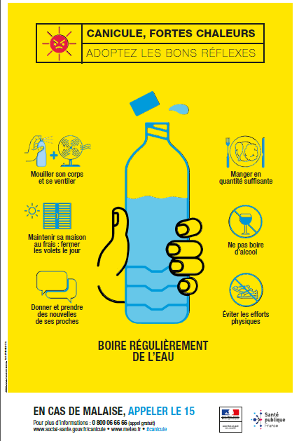 [#CANICULE 🌡️] De fortes chaleurs sont attendues dans le #Jura les jours à venir ! 
👉Adoptez les bons réflexes. ( Plus d'infos sur bit.ly/2xc8xH3)
