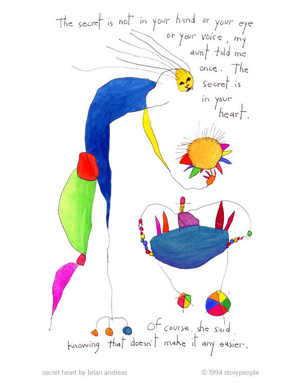Secret Heart: The secret is not in your hand or your eye or your voice, my aunt told me once. The secret is in your heart. Of course, she said, knowing that doesn't make it any easier. #SOTD conta.cc/2IviAgO