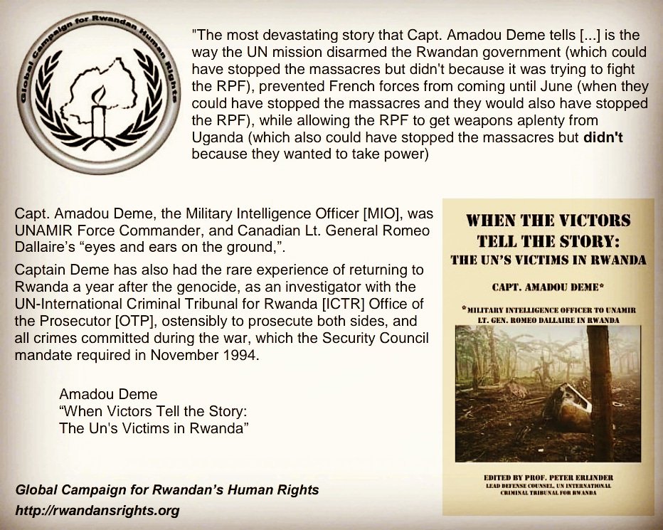 HutuGenocide's tweet photo. Capt. Deme tells the way the #UN mission disarmed in #1994 the #Rwanda-n government (which could have stopped the massacres), prevented French forces from coming until June, while allowing the #RPF to get weapons from #Uganda while they massacred thousands of #tutsis and #hutus https://t.co/gAlT04abHM
