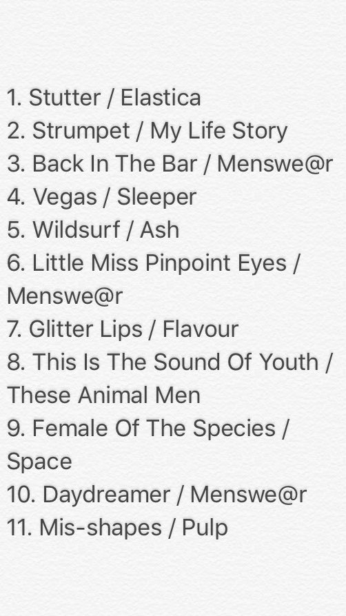 pulp2512's tweet photo. DISCO1990 Vol.27 @ EdgeEnd (Sat. 01. 06. '19)
Playlist ③/3(To Chris, Menswe@r guitarist who came to the party! / Menswe@r再結成時のギタリスト・クリスご来店記念特集)
#DISCO1990 #britpop #ブリットポップ #90s #NWONW https://t.co/M5lvIxuOCQ