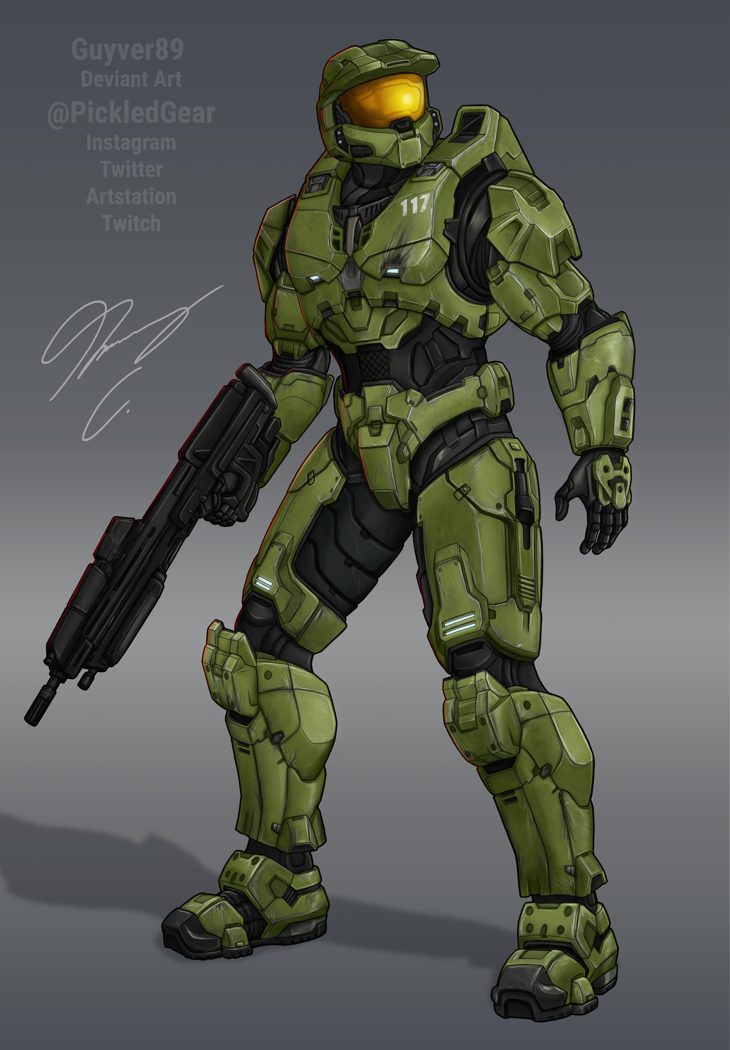 halo 4 master chief armor drawing