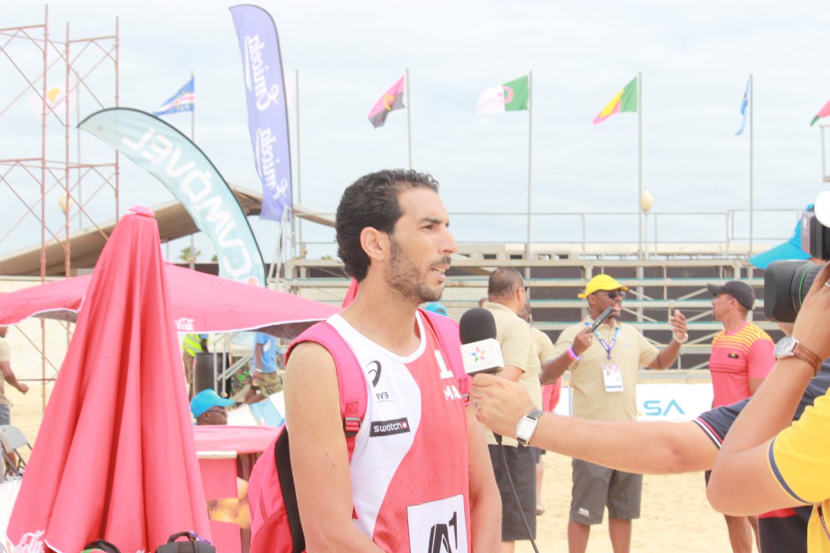 CAVBPress's tweet photo. Men Finals 
2019 Sal Beach Games- Beach Volleyball Men Bronze Medal 
Match 23 Morocco 🇲🇦v Angola 🇦🇴2-1
1st set: 21-16
2nd set: 18-21
3rd set: 15-13 https://t.co/JGSslvS5Of