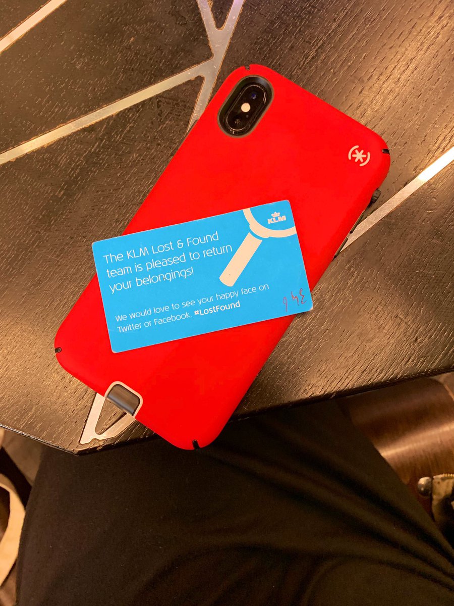AmounMD's tweet photo. Forever grateful to @KLM at @Schiphol airport for their precious and swift help in finding my phone and for the free hugs! #LostFound ❤️ https://t.co/zeWRDHZ8Uf