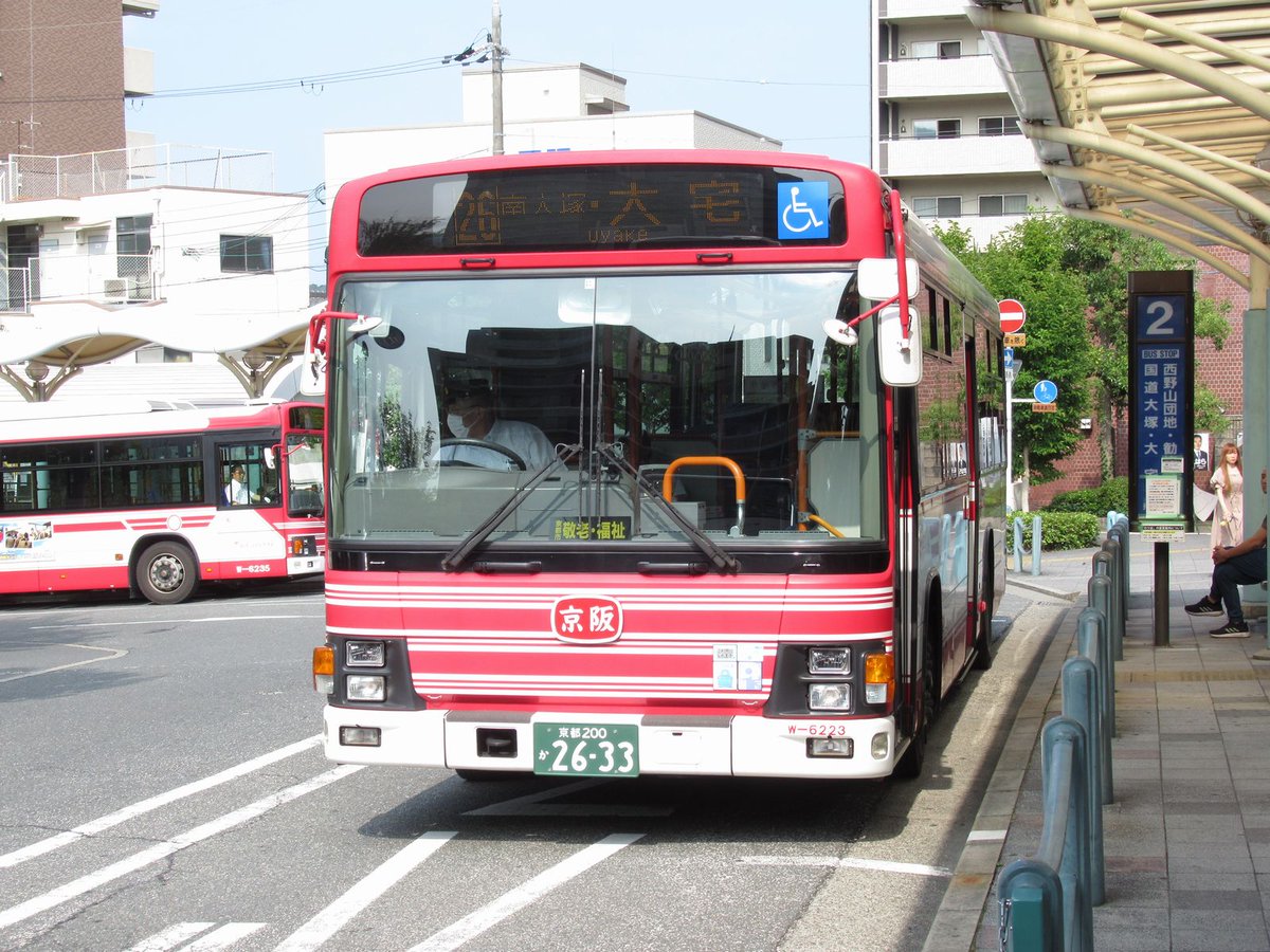 2019年6月23日 京阪バス 山科駅 1枚目：22A系統 3119 2枚目：48系統