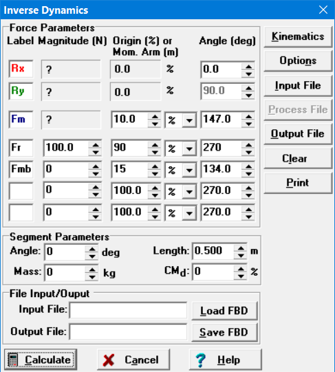 Biomech_Toolbox's tweet photo. Indeterminate systems in Inverse Dynamics &amp; Optimisation with the @Biomech_Toolbox : if there are >1 unknown forces in the FBD (Force label exists but Magnitude=0) then you must use Reduction or Optimisation to solve the indeterminate system since no of unknowns>no of equations. https://t.co/YCSUsurDM5