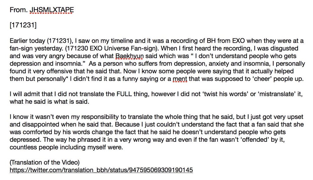 It emerged that the AUDIO FILE was in fact EDITEDThis greatly angered a lot of ppl who demanded an apology from the acc who went private and later posted this below. She admitted she didn't translate the full thing but still refused to apologize.