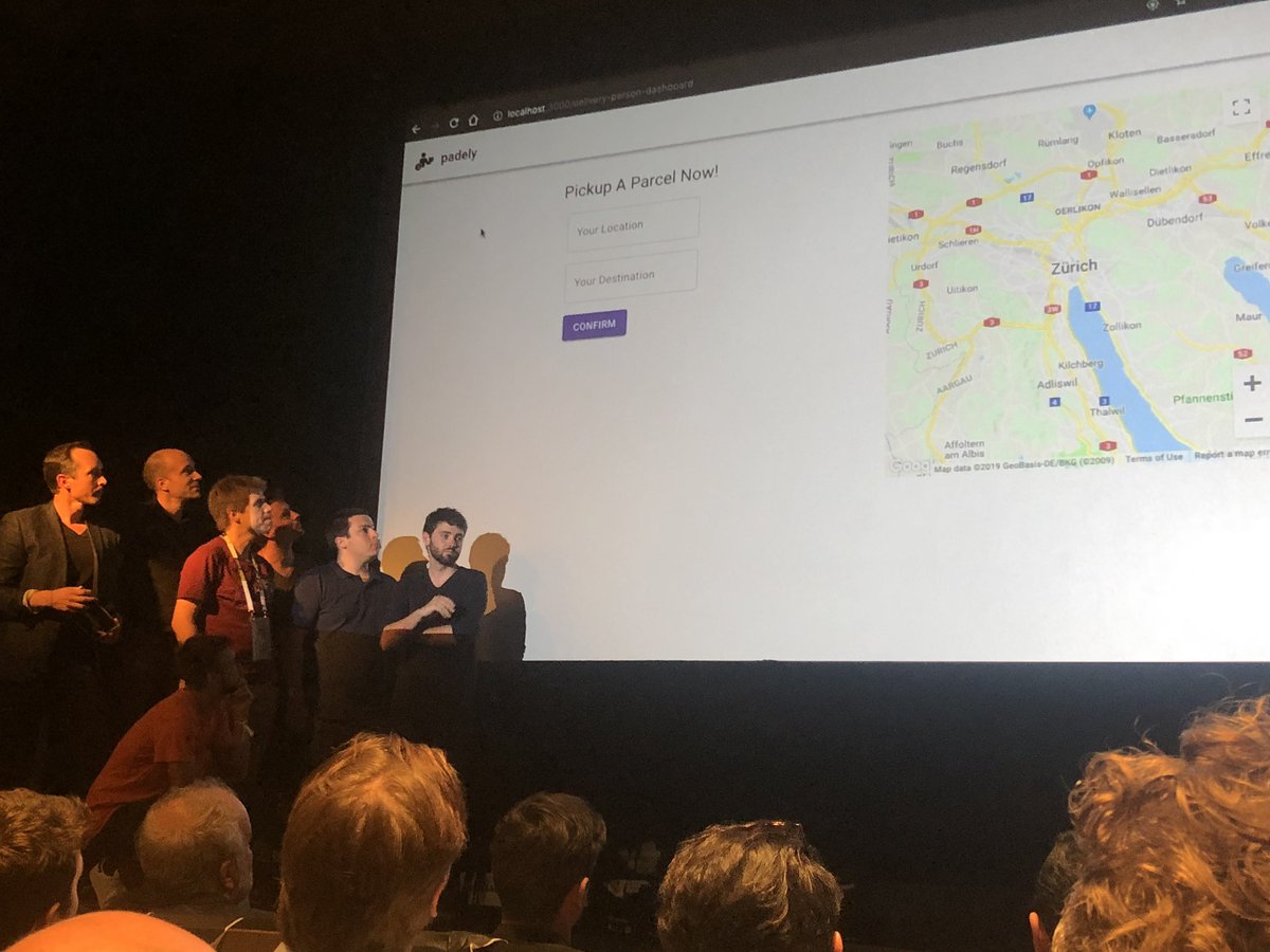 Trust_Square's tweet photo. and the intelligent parcel vertical winner is: osb with #padely, more efficient close range package delivery! #SBHACK19 https://t.co/Rt4t5aBEQC