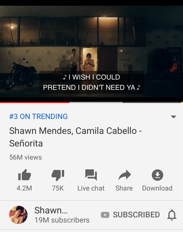 Valentina242008's tweet photo. @ShawnMendes @Camila_Cabello I’m so excited!!!! SEÑORITA is #3 on trending here in Colombia!! Congrats for this amazing song 🎉 Can’t stop listening to it https://t.co/VGphIca1qf