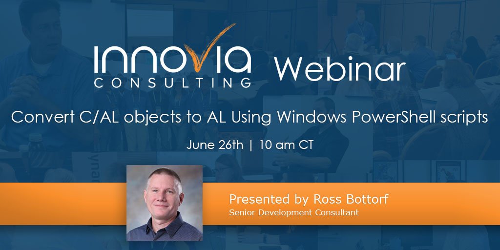 InnoviaNAV's tweet image. Learn how to convert C/AL objects to AL in this upcoming webinar. Register today!  hubs.ly/H0jrTLm0 #ALCode #MSDyn365BC #BCDevelopment