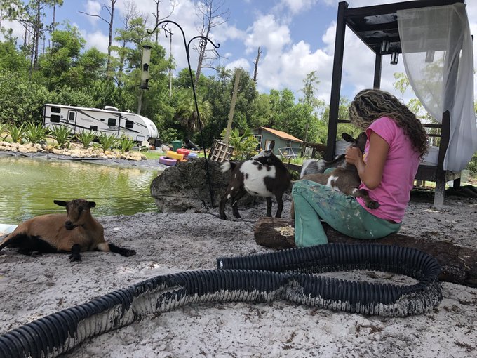 Working on that tan. Then headed to movies. Enjoying a day off from working on the farm! https://t.c