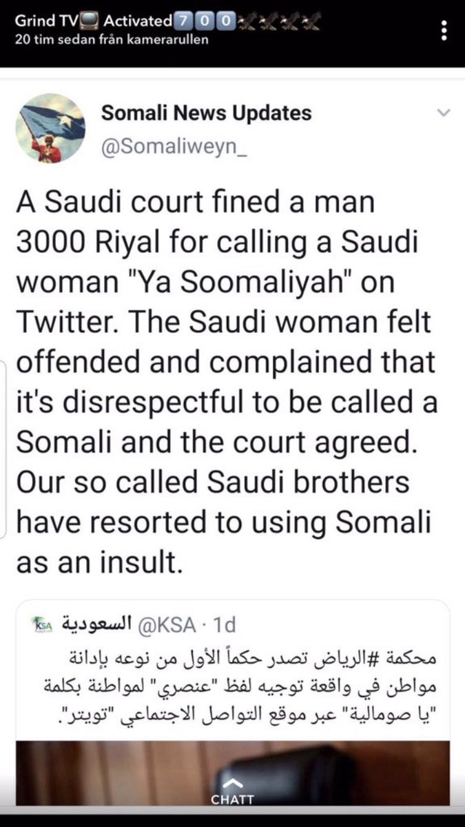 The term “ somali” is seen as legally disrespectful and yet there are somalis who beg to be arab. 

Wow. Can we cut diplomatic ties with saudi now