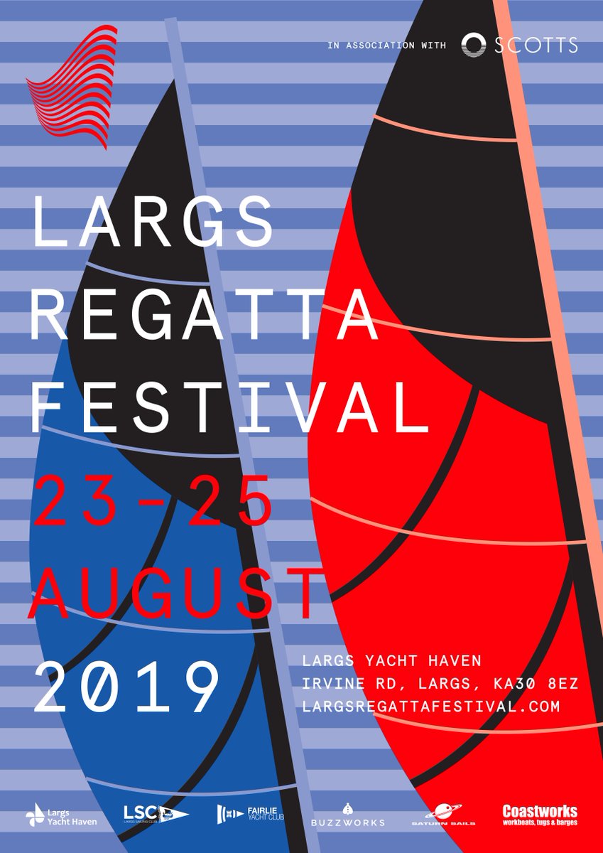 Two months until the start of the 2019 Largs Regatta Festival!

Have you signed up yet? Entry documents are available online ➡️ largsregattafestival.com/regatta-racing

Sponsored by <a href="/BuzzworksLife/">Buzzworks Life</a>, <a href="/SaturnSails/">SaturnSails</a> and Coastworks.

Organised by <a href="/yachthavenlargs/">Largs Yacht Haven</a> <a href="/LargsSailing/">LargsSailingClub</a> and <a href="/FairlieYacht/">Fairlie Yacht Club</a>