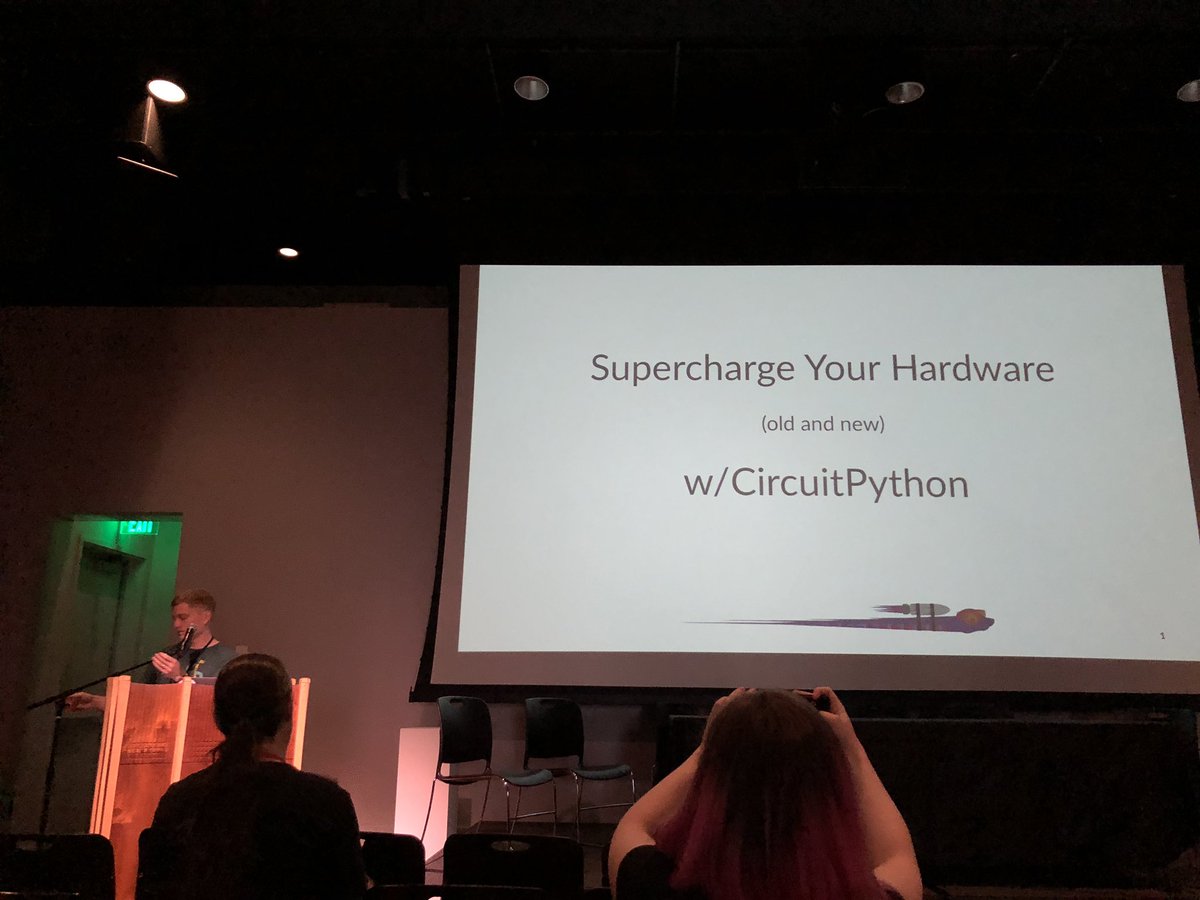makermelissa's tweet image. @tannewt is giving a talk at #teardown2019 right now about supercharging you hardware with @CircuitPython. #pythonhardware
