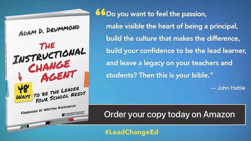 msgray722's tweet image. Be the instructional agent in your District and meet the author @adamddrummond. So excited for his presentation  tomorrow!

You can also purchase this book at the MSC bookstore or Amazon. #MSC2019, #LeadChangeEd.