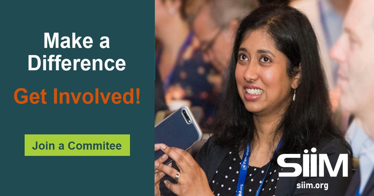 SIIM_Tweets's tweet photo. Let 2019 be the year you get more involved with #SIIM!
#JoinACommittee & make a difference. Find out how!
https://t.co/Dv55AxRzPb https://t.co/otG7wIN2Tt
