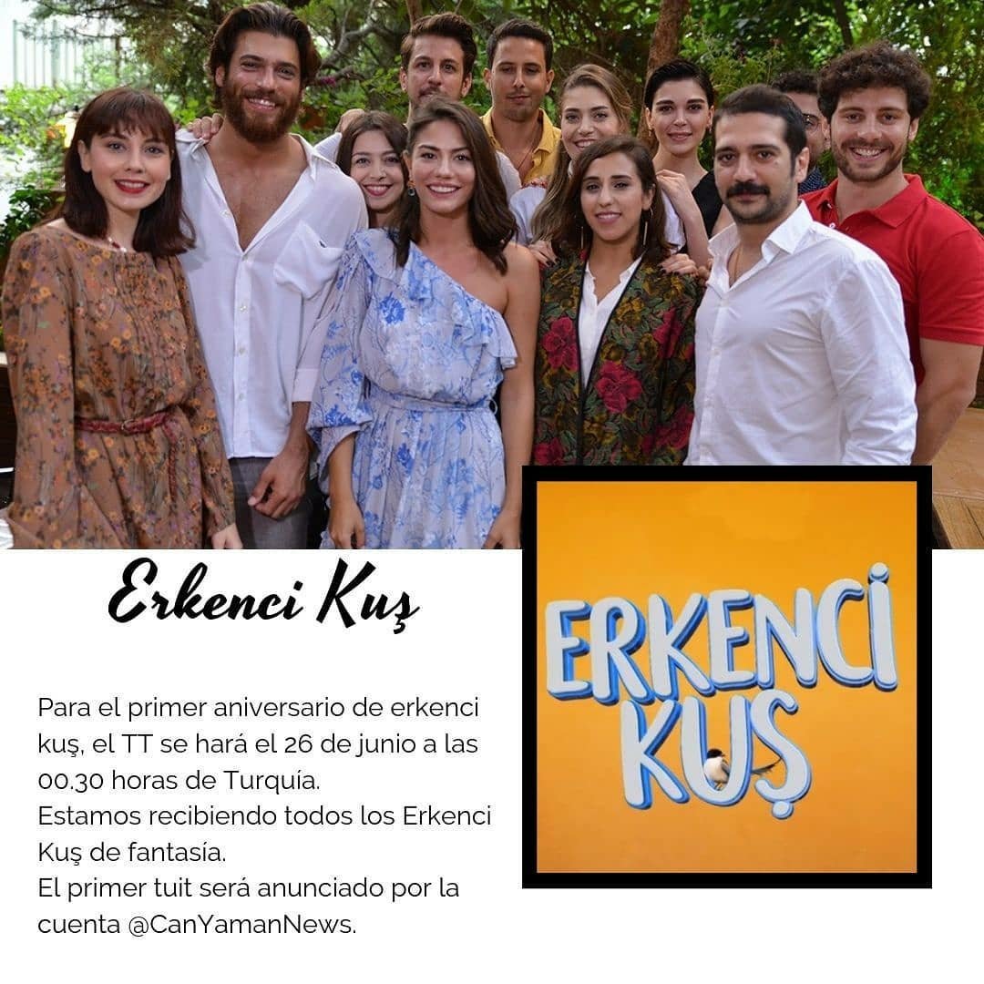 can_argentina's tweet photo. Para el 1er año de #ErkenciKuş el  TT se llevará a cabo el 26 de junio a las 00:30.  Damos la bienvenida a todos los fandoms de #ErkenciKuş.  ¡El primer tweet será tomado de @CanYamanNews #CryingInTheClubTONIGHT https://t.co/qa4stEpgrx