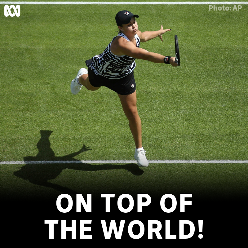 abcsport's tweet photo. #BREAKING 🎾🌏 Ash Barty is the new world number one! 💚💛

🇦🇺1️⃣ @ashbar96 secured the feat by claiming victory at the Birmingham Classic over Germany’s Julia Görges 6-3, 7-5. 😍👏 https://t.co/7fzezkyyTN