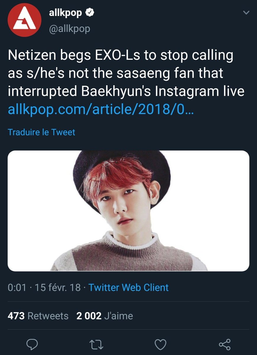 2nd. Feb 14 2018 :(Valentine's Day) Baekhyun did an instalive but a SASAENG kept calling him & he had no choice but to call them out & end the liveArmys attacked him again saying he gave out the wrong num..July 23 The SASAENG revealed that the num was theirs and apologised