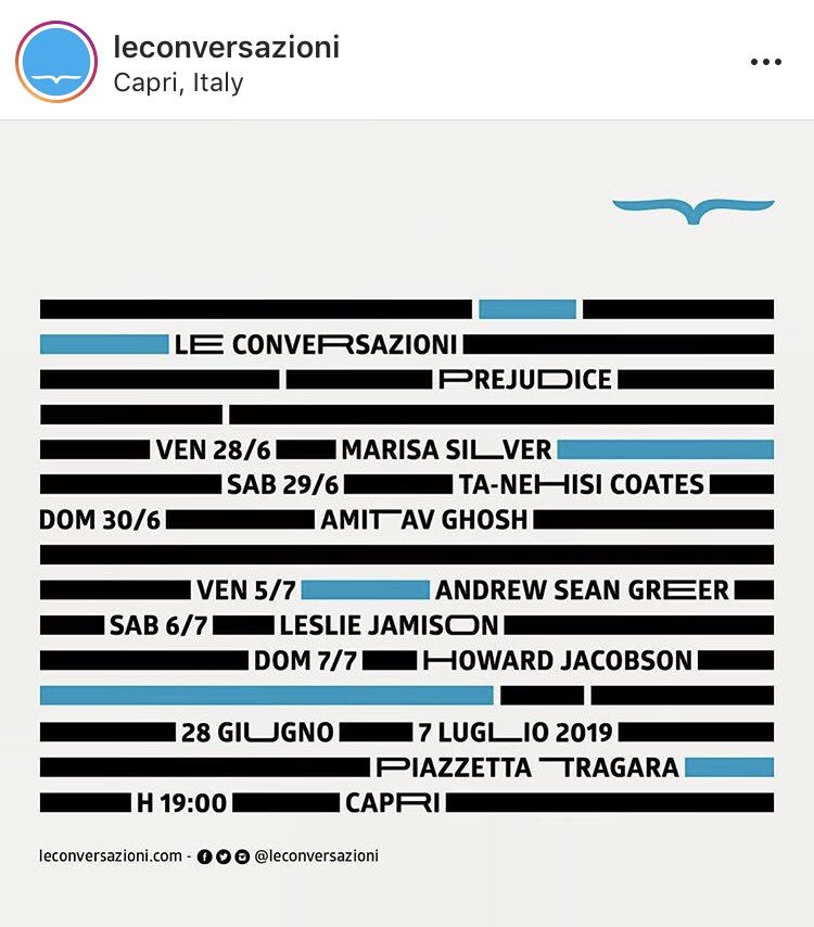 Pretty incredible lineup for @LeConversazioni this year