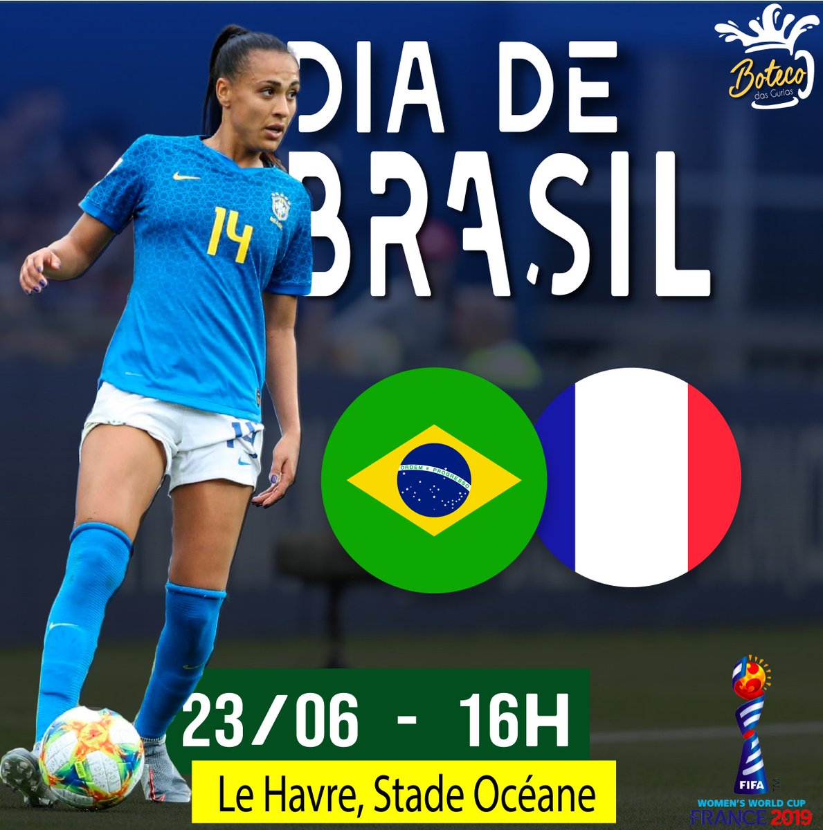 botecodasguria's tweet photo. Domingo de futebol feminino!!
Dia das meninas do Brasil, entrarem em campo contra a anfitriã França, em busca de uma vitória!!
#FIFAWFC2019 #GuerreirasdoBrasil #BotecoDasGurias #FutebolFeminino https://t.co/XNjtnU5wCt
