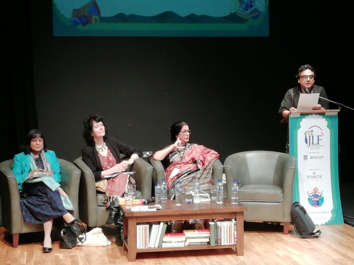 GoodmanBelfast's tweet image. #JLFBelfast2019 @ArtsCouncilNI @inBritish @ImageNationNi #Belfast #EventsNI @SHHomePlace @JLFLitfest Mystic and the  Muse: Yeats and Tagore with Reba Som, Bashabi Fraser, Ruth Padel with Sudep sen