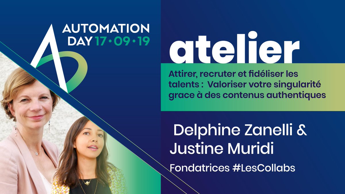 AutomationDay's tweet photo. Retrouvez @delphzan & Justine Muridi, fondatrices #LesCollabs à AutomationDay 2019 autour d'un atelier sur la marque employeur !
Pour ne rien ratez de cette belle journée , inscrivez-vous : https://t.co/yQdsRHkOhY https://t.co/RDSYubddRi