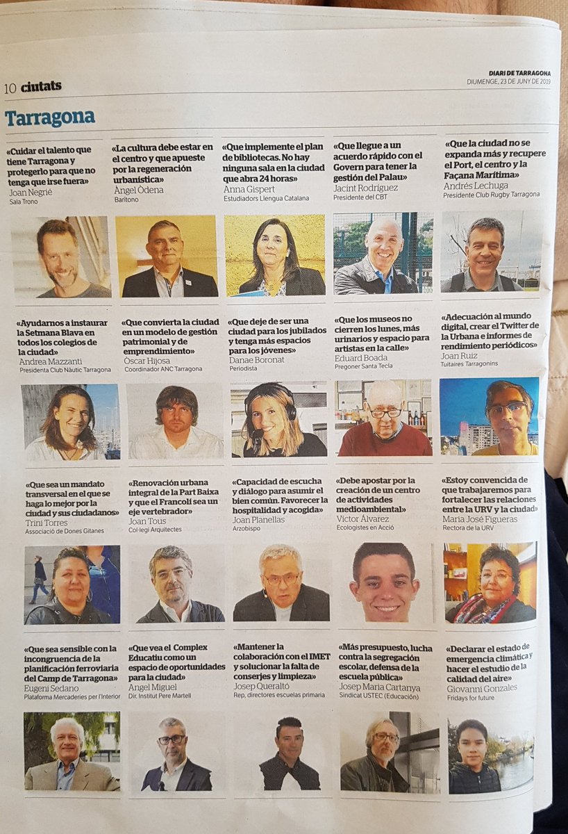 joan_ru_ca's tweet image. Avui al @diaridtarragona els #TuitairesTarragonins ja som societat civil 😉 i a mes al costat del gran #BoadaPregoner i aprop de la gran @danaeboronat. Hem passat + prioritats xo l&apos;espai es or. Gcs @n_riu.
