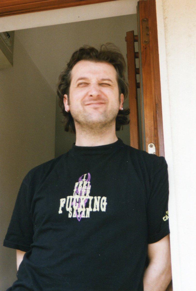 patomahony1's tweet photo. Damn, there's an old t-shirt I'd forgotten I had. Though I probably didn't wear it out very often back then (the mid '90s?) in fairness. No idea where it came from - or went. Probably was a music connection somewhere? Anyone? #satan #fuckthatforalaugh #devilsdelight #oohermatron https://t.co/Det1j0UU6q
