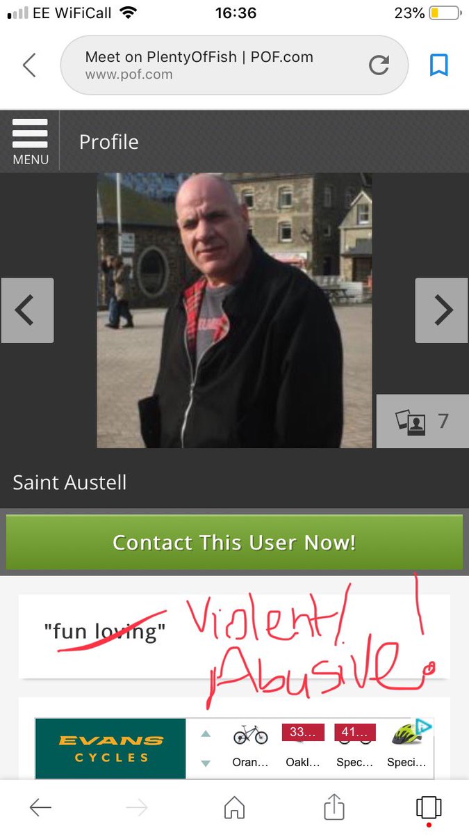 gregors69's tweet photo. @PlentyOfFish why do you not take action against abusive violent males who are using your site. Even after case/log numbers etc are provided! It is you duty to act and ban such people for protection against other potential victims https://t.co/qG7k8H0Gwt