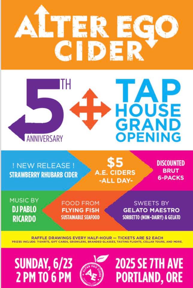BREWPUBLIC's tweet photo. .@AlterEgoCider celebrates its 5th Anniversary today along with the Grand Opening of its new Taphouse in SE Portland. Details: https://t.co/4aMpYVIpey #oregonciderweek #alterego #portlandcider https://t.co/IsjbY5qEP0