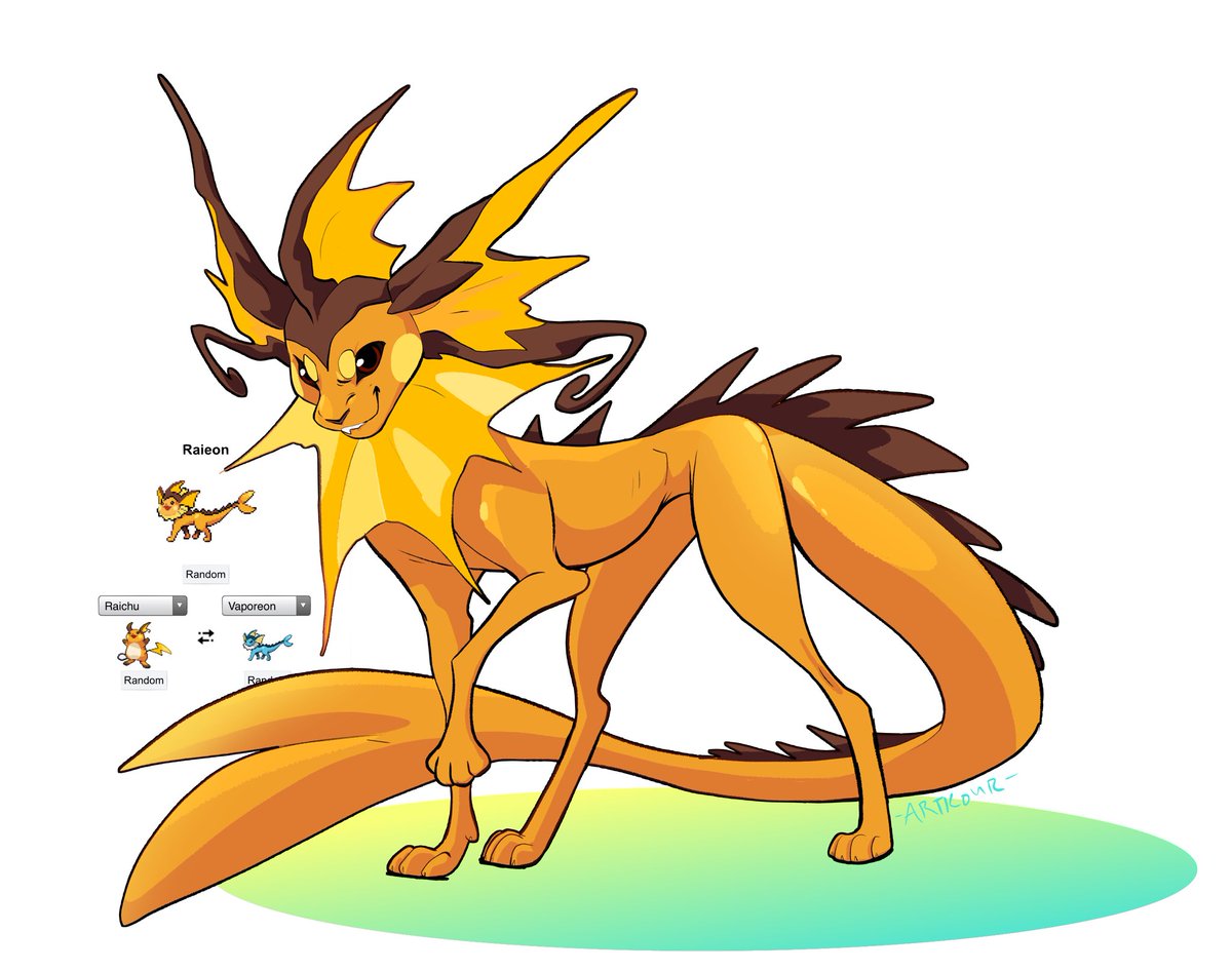 I was playing with the #Pokemon generator and it fused two of my favs and I love him. His name is Mr. Macaroni