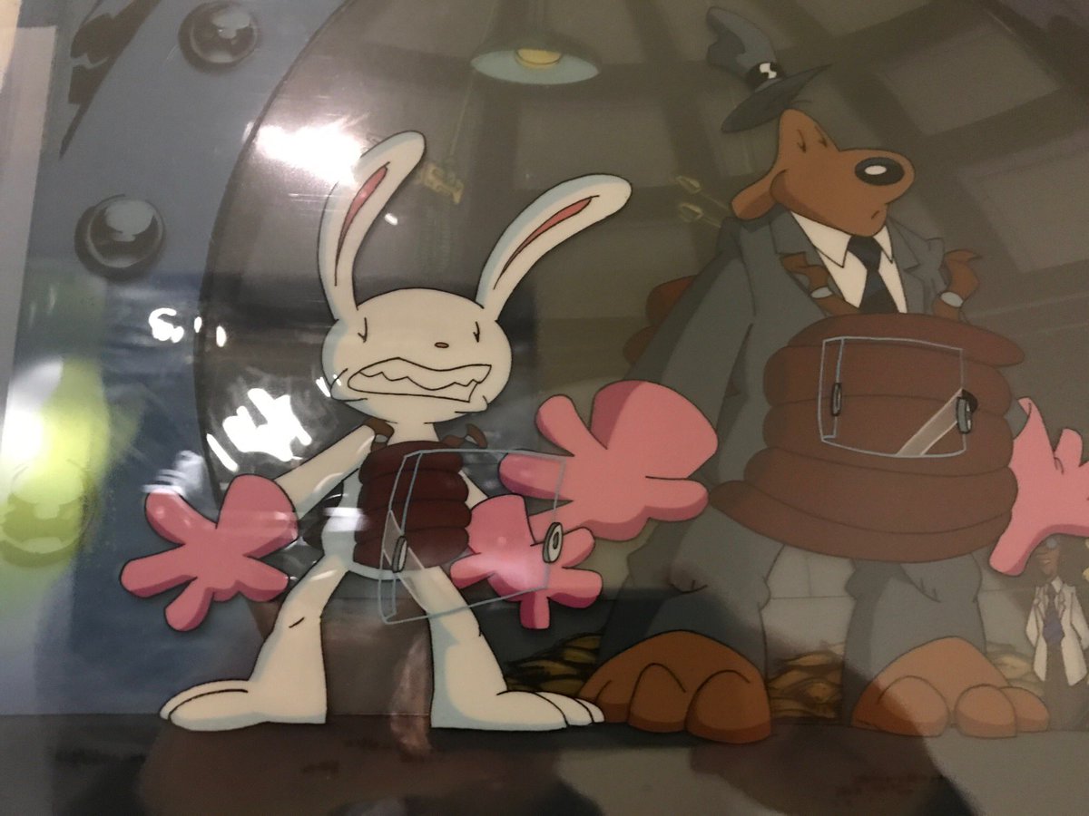 rtoons's tweet photo. Another #samandmaxfreelancepolice animation cell. Cell layers super evident here. Name the ep! #samandmax #animationcell #animation #toons #originalart #90scartoon #rubbergloves #maxtherabbit #youcrackmeuplittlebuddy https://t.co/A2VriCK9e3