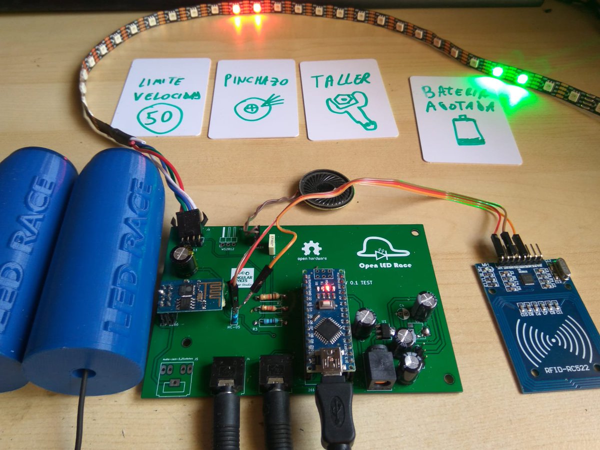 Singulardevices's tweet photo. @openledrace sigue evolucionando
Velocidad        (switch)     OK 
Fuerza             (gripper)    OK
Colaborativo   (OLR Net)  OK
Estrategia  .....  Hummmm ..... Tarjetas NFC ??  buscando inspiración ...... en patentes de juegos de cartas de 1906 !!
https://t.co/K5hVq3iK7J https://t.co/sgyyv4AWOz