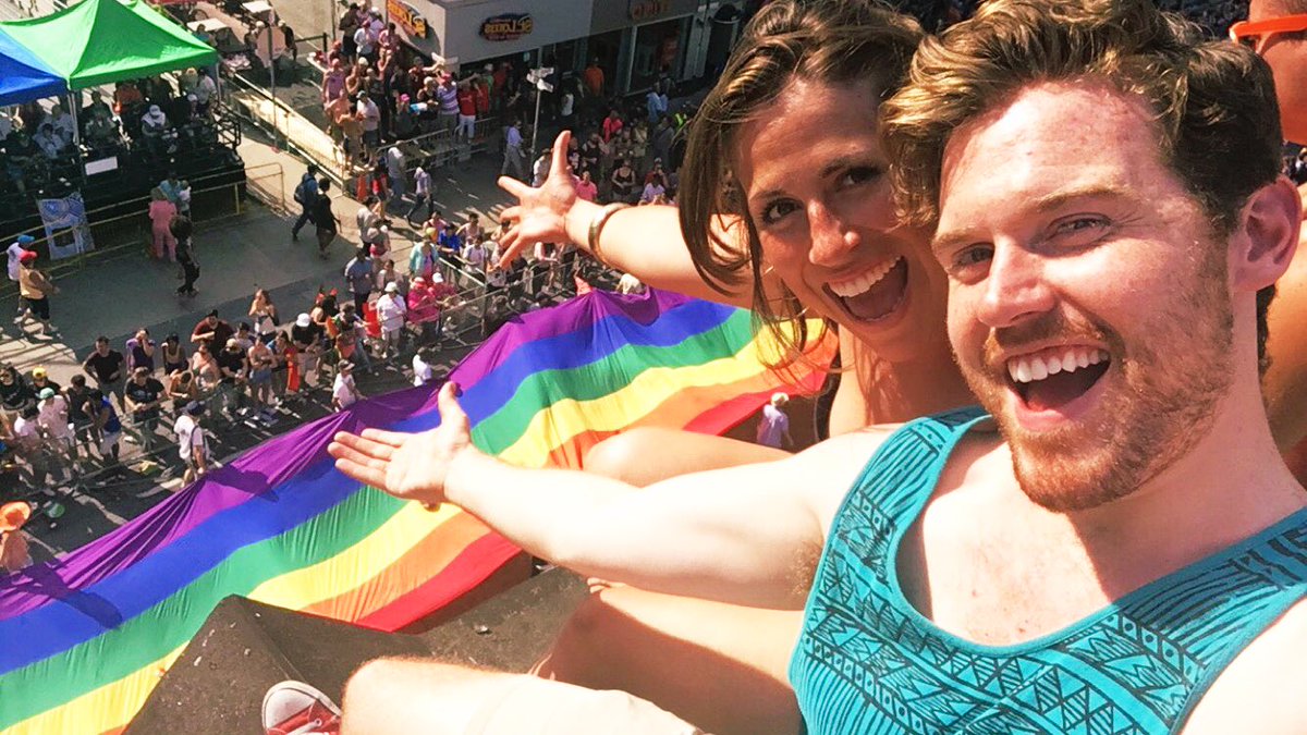 happy pride my bbs! 🌈 proud of <a href="/brianmacdougall/">Brian MacDougall</a> for marching today with @OUTACTRATo xx