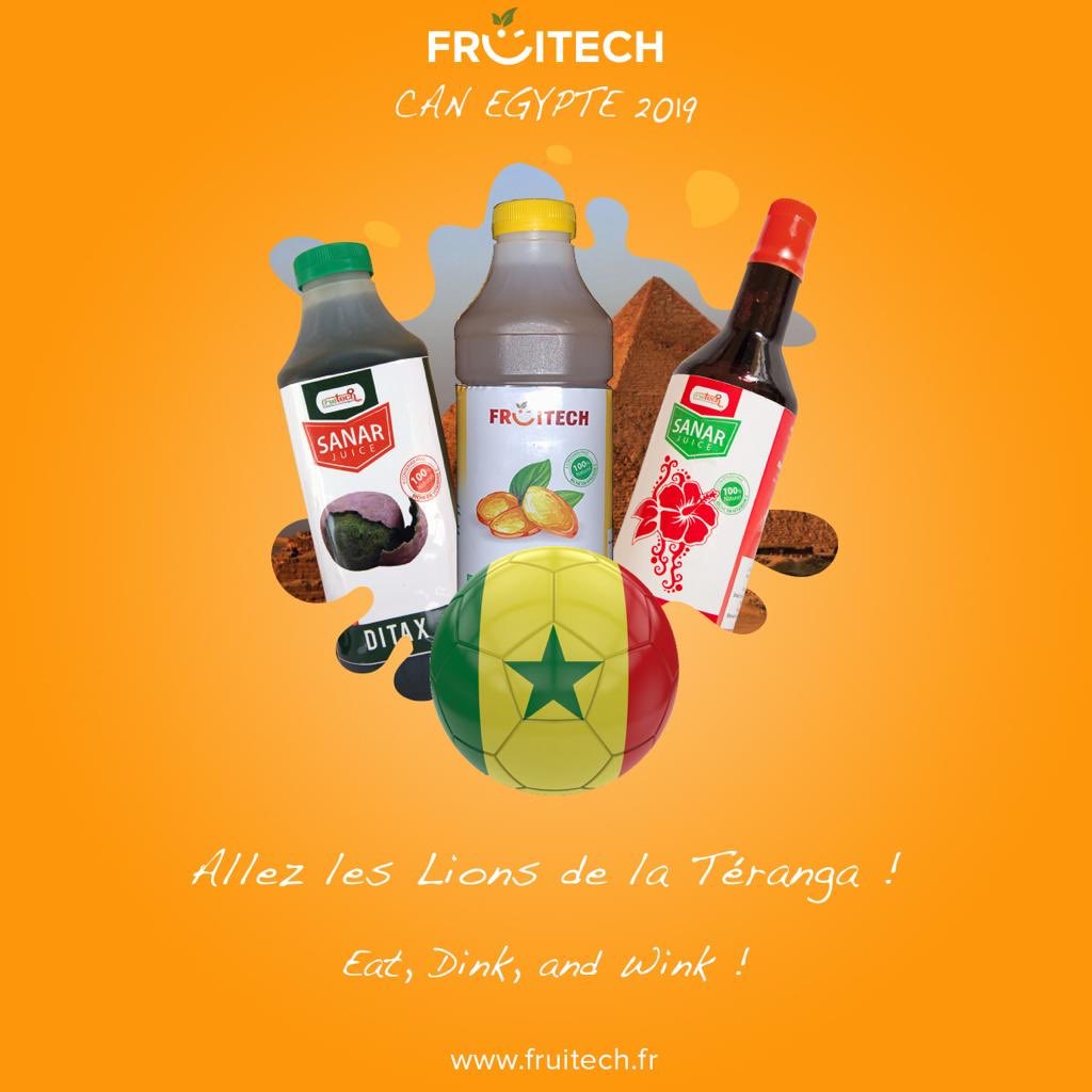 Fruitech's tweet photo. Fruitech est de tout cœur avec les Lions de la Teranga 🇸🇳
#Fruitech #EatDrinkWink #ConsommonsBio #AllezLesLionsDuSénégal #Can2019 #CAF #AFCON2019 https://t.co/fWiSPGeY2d