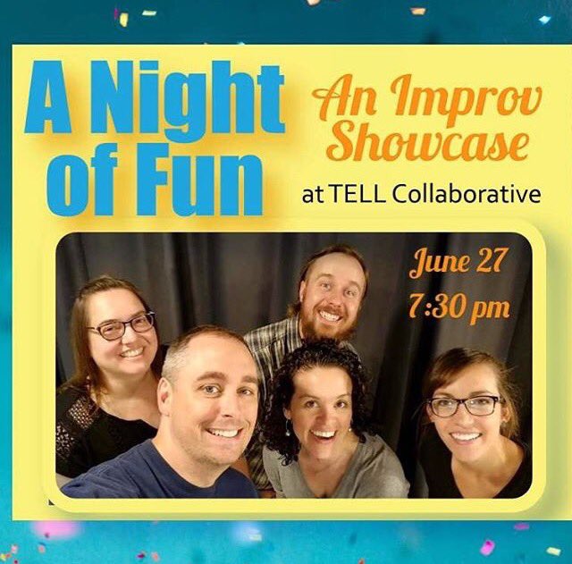 TELL_Collab's tweet image. It's finally here! TELL's first #Improv night! Join us for some an hour of improvised entertainment! A little short form, a little long form, and a whole lotta fun! Visit tellcollaborative.com for more info! #PDX #OregonCity #LiveTheater