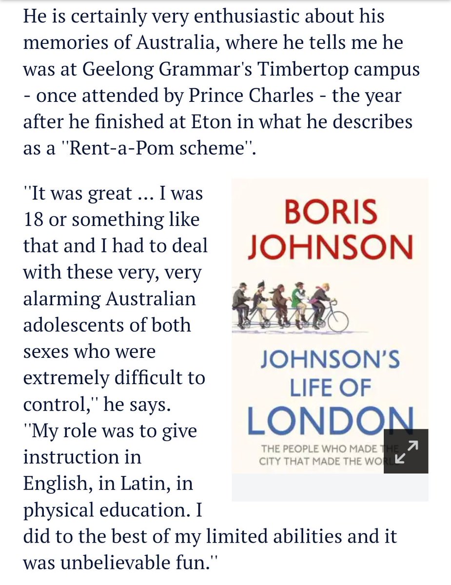 Dame Alun Roberts On Twitter Boris Johnson Taught At Geelong In 1983 I Wonder Who Their Referrals To This Elite School Attended By Bigears Came From Or Do All Toff Schools Employ