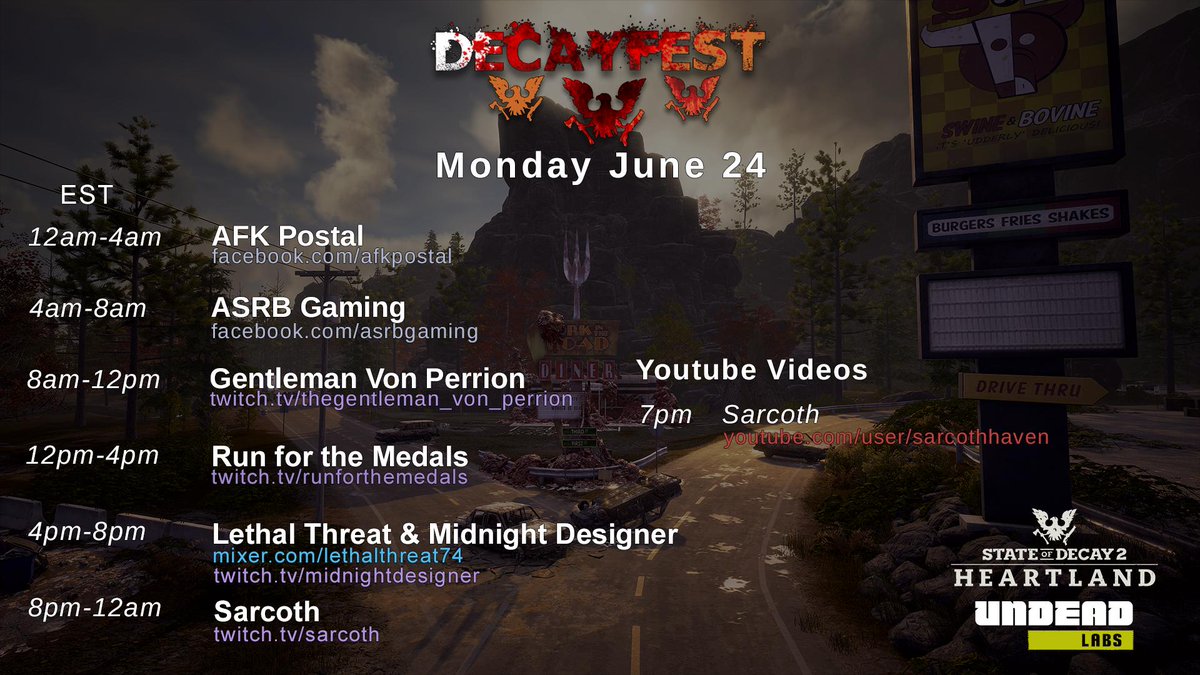 decayfest's tweet photo. Almost a week of fantastic streaming and content creators! But there is still more to come!! https://t.co/faKtOeJftJ