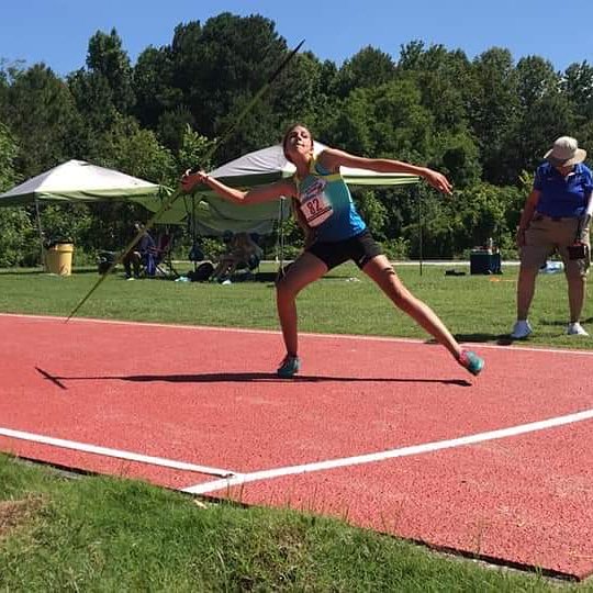 Holly (13-14) brought home GOLD from the @usatf Junior Olympic State Championship in North Carolina for Javelin. Her winning throw was 22.10m. #usatffuturestar #usatffeaturedfriday #javelin #thrower #javelinworld #throwersuniverse #shebeastintraining #capefearflyers