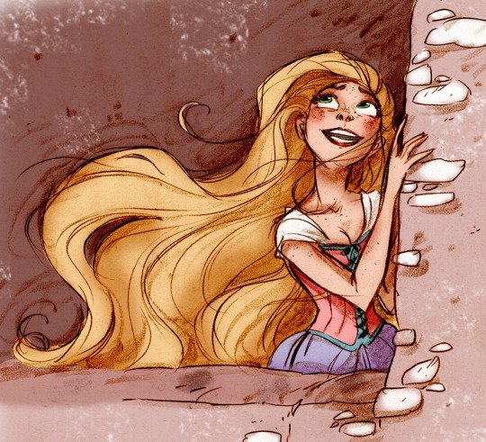 how to draw rapunzel in her tower